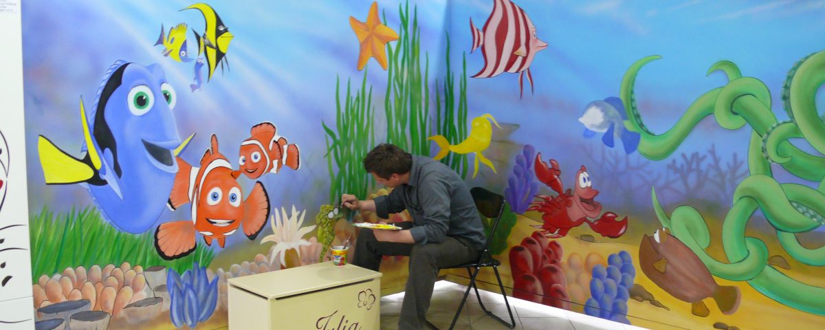 Malowanie pokoju dziecięcego, graffiti, malowidło ścienne dla dzieci