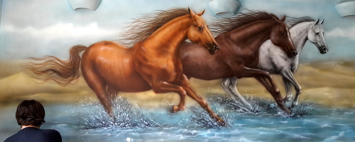 Malowanie koni, obrazy olejne, malarstwo ścienne