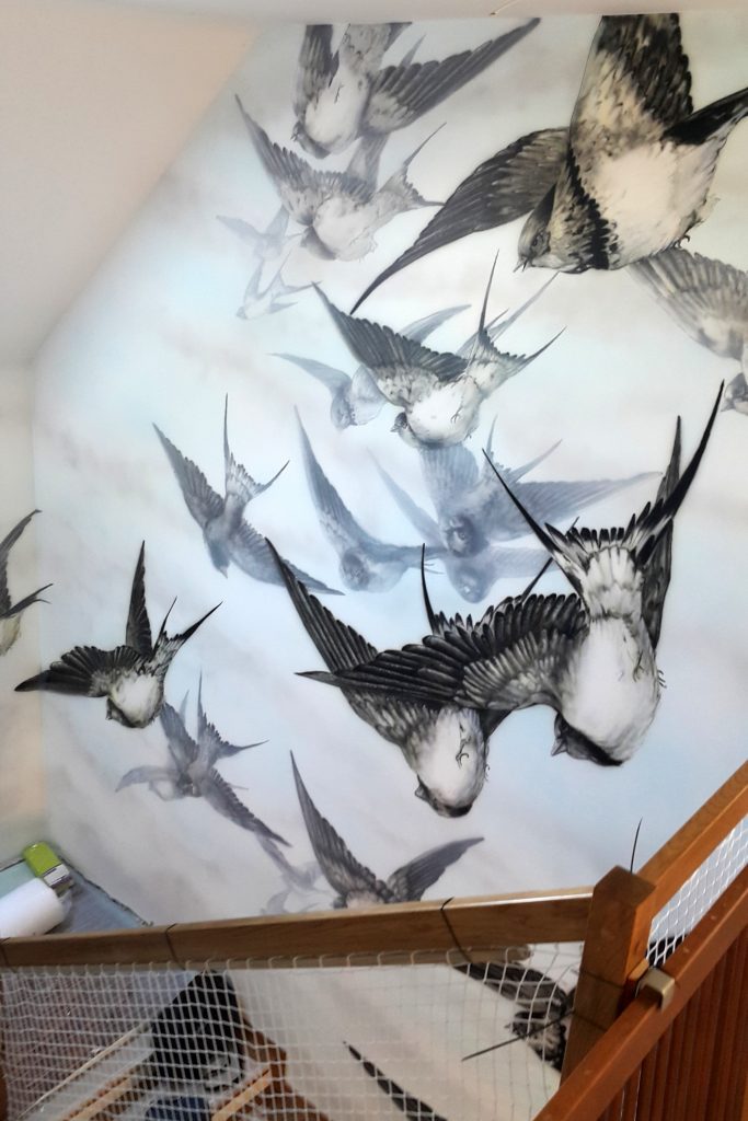 Mural na klatce schodowej, niezwykła malowidło w klatce schodowej