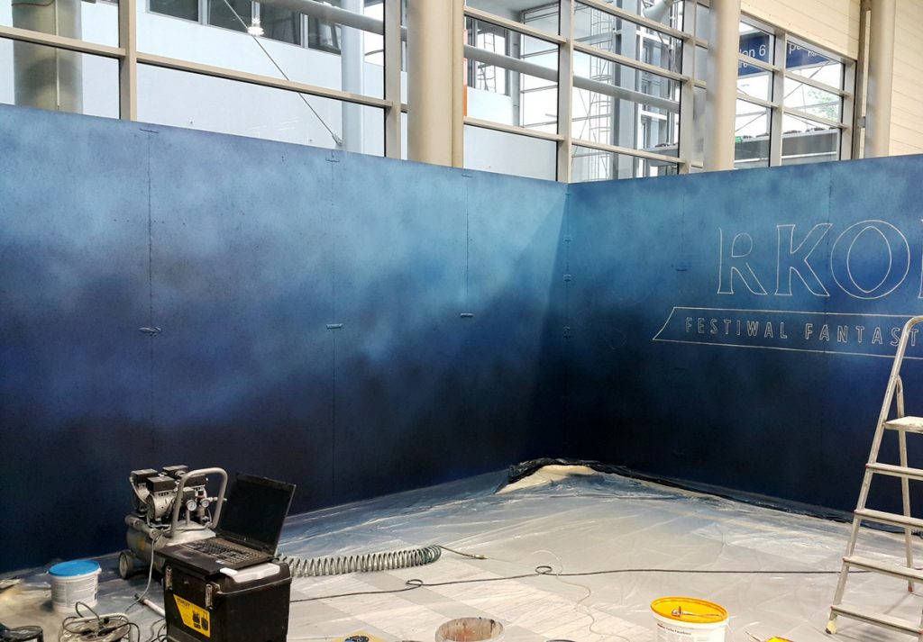 Pyrkon Festiwal Fantastyki, malowanie astronauty, mural na pyrkonie