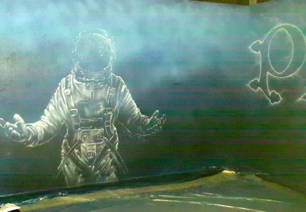 Pyrkon Festiwal Fantastyki, malowanie astronauty, mural na pyrkonie