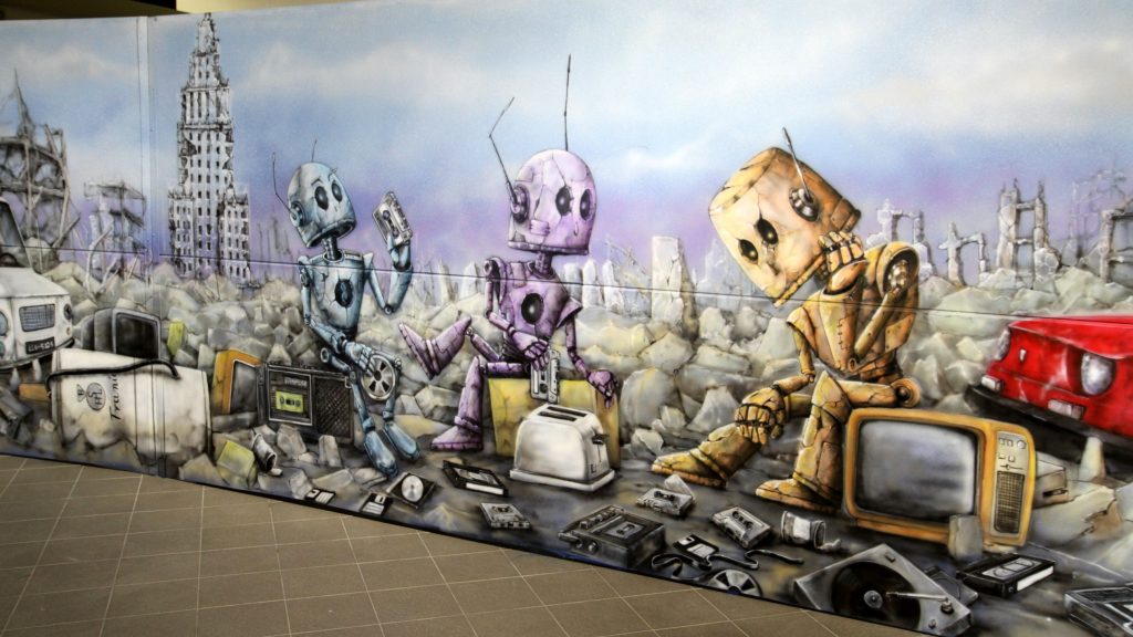 Mural na comic Con, malowanie scenografii na festiwal fantastyki
