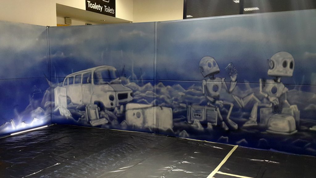 Mural na festiwalu fantastyki Comic Con, malowanie na żywo