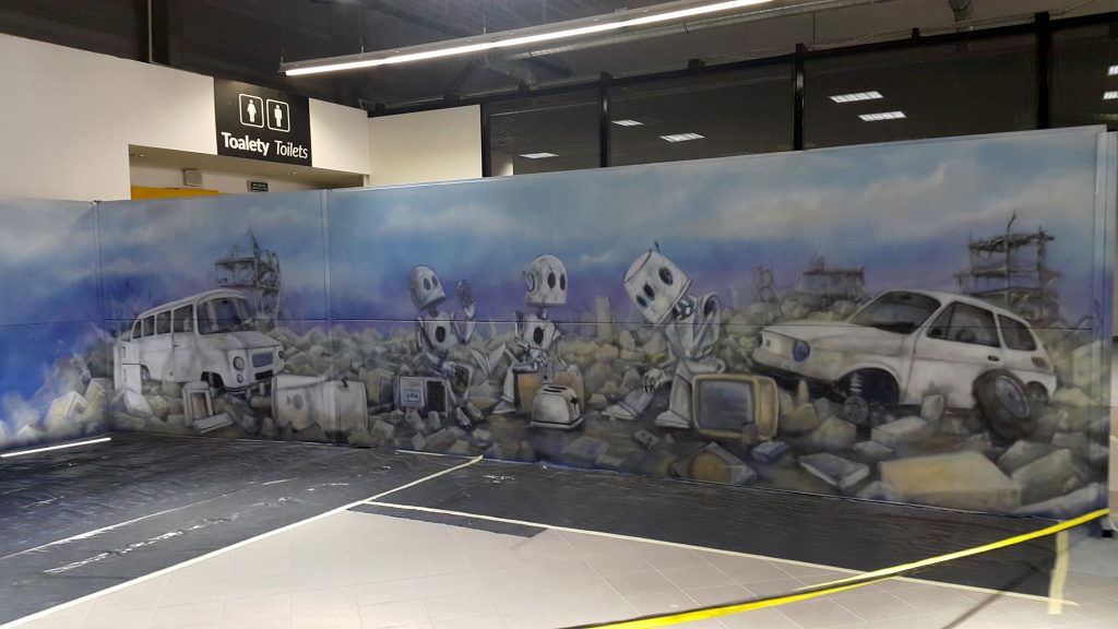 Mural malowany na zywo na festiwalu fantsatyki