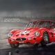 Malowanie ferarri w garażu na ścianie, mural przedstawiający stare kultowe ferrari
