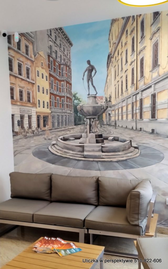 Artystyczne malowanie ścian 3D mural w przychodni, wrocław
