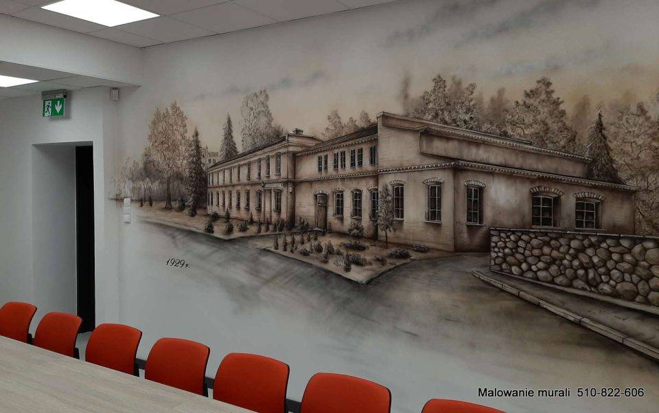 Mural w sali konferencyjnej, artystyczne malowanie ścian 3D, inspiracja