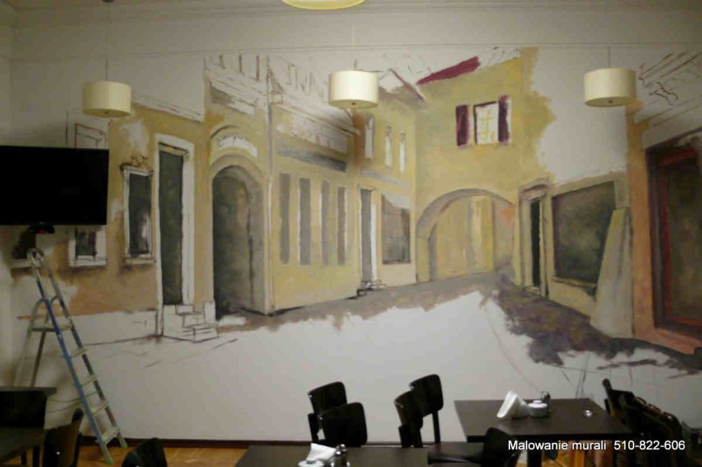 Jak zaaranżować bar? ciekawy pomysł na malowanie baru bistro w Pałacu Nauki Kultury i Sztuki w Warszawie