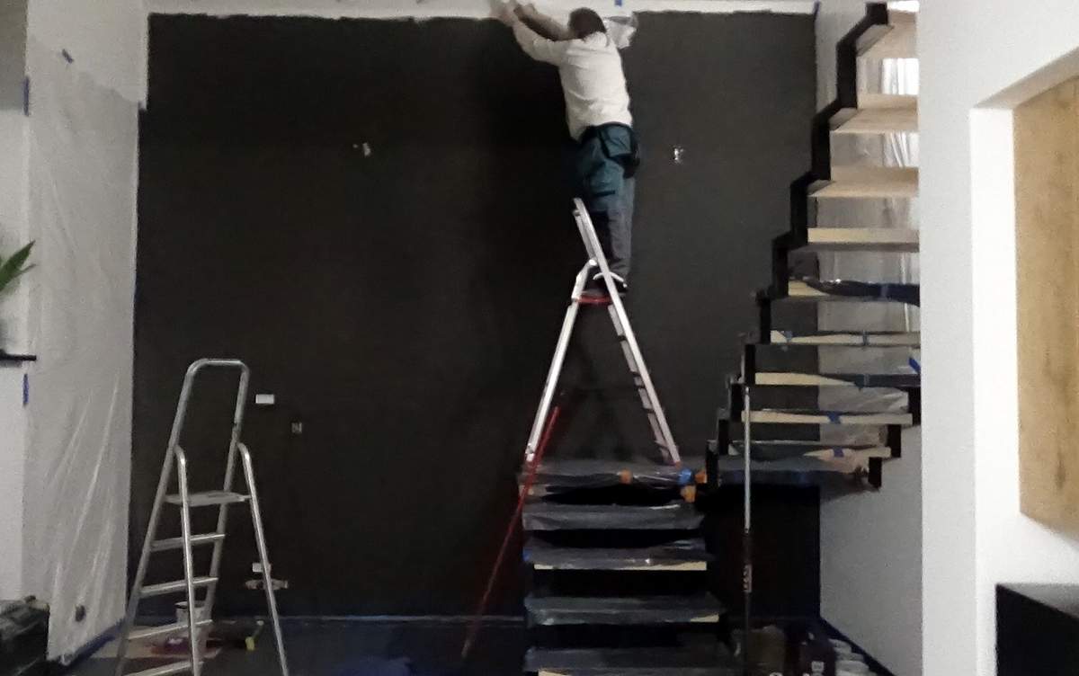 Artystyczne malowanie ściany, mural 3D, malowanie kosmosu na ścianie