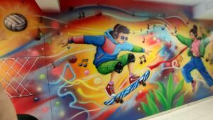 Mural młodzieżowy w szkole w Halinowie