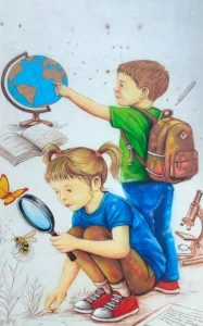 Mural zewnętrzny o tematyce edukacyjnej, malowanie przedszkola,