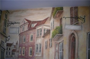 wąska-uliczka,-malarstwo